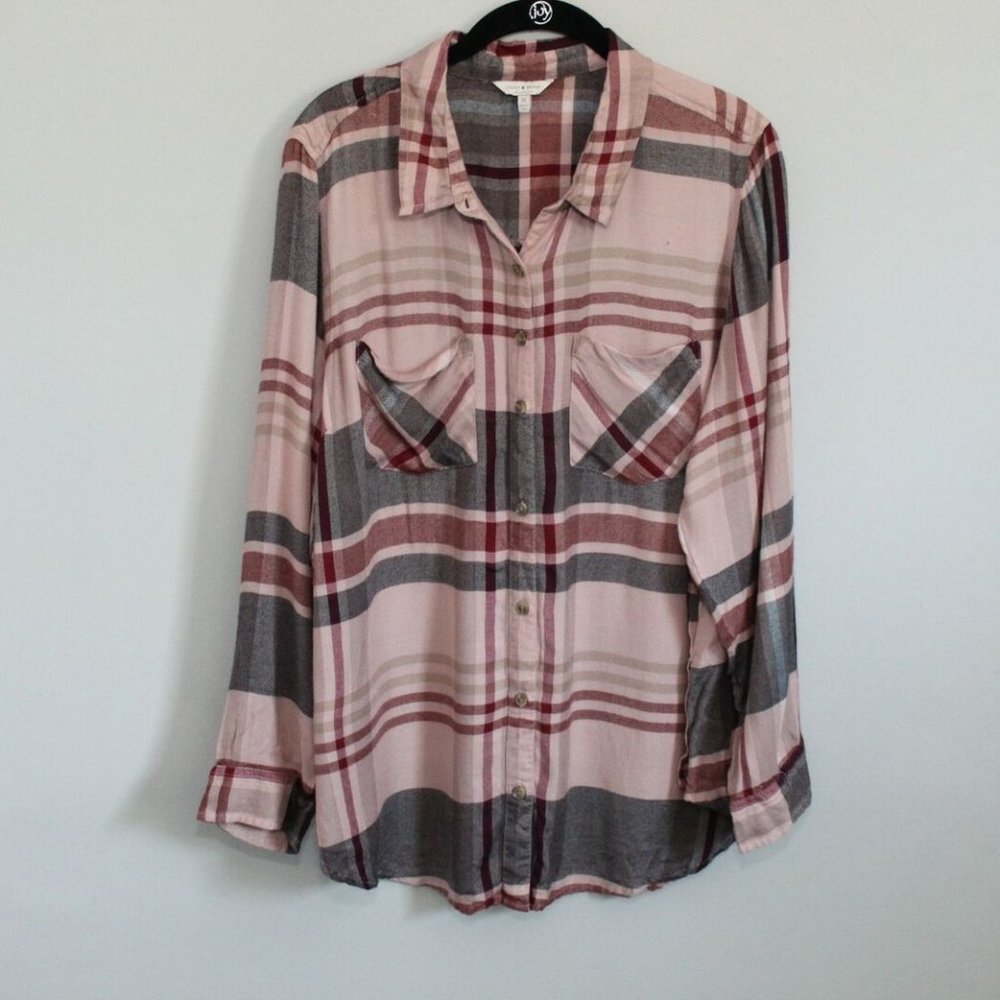 Lucky Brand Plaid Button Up Soft Shirt H11106 - Picture 2 of 6